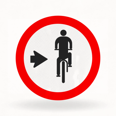 Placa de Trânsito Refletiva – Ciclistas, Ande à Direita (R-35b)