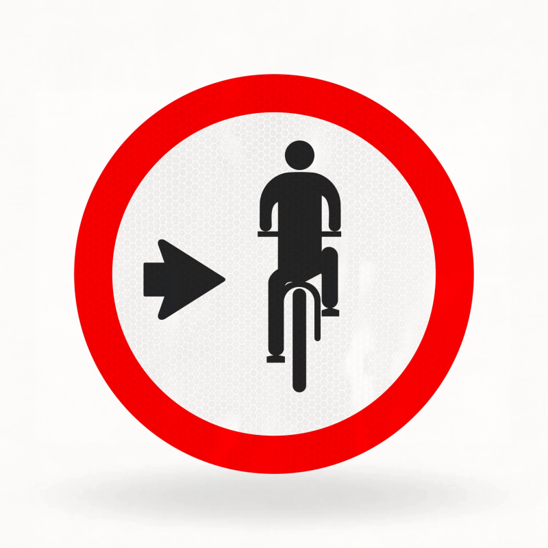 Placa de Trânsito Refletiva – Ciclistas, Ande à Direita (R-35b)