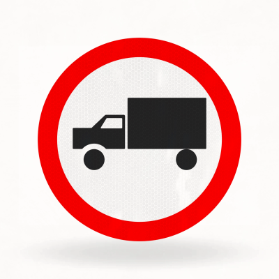 Placa de Trânsito Refletiva – Circulação Exclusiva de Caminhões (R-39)