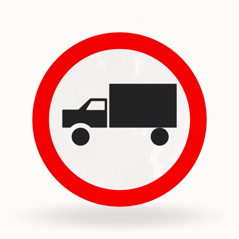 Placa de Trânsito Refletiva – Circulação Exclusiva de Caminhões (R-39)