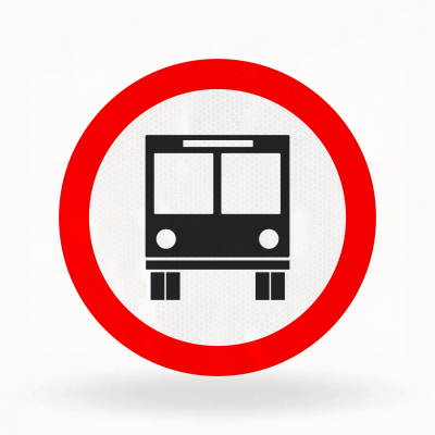 Placa de Trânsito Refletiva – Circulação Exclusiva de Ônibus (R-32)