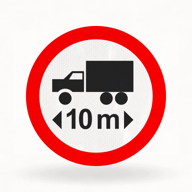 Placa de Trânsito Refletiva – Comprimento Máximo Permitido (R-18)