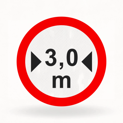Placa de Trânsito Refletiva – Largura Máxima Permitida (R-16)