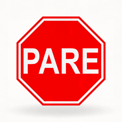 Placa de Trânsito Refletiva – Parada Obrigatória (R-1)