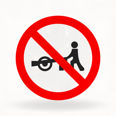 Placa de Trânsito Refletiva – Proibido Trânsito de Carros de Mão (R-40)