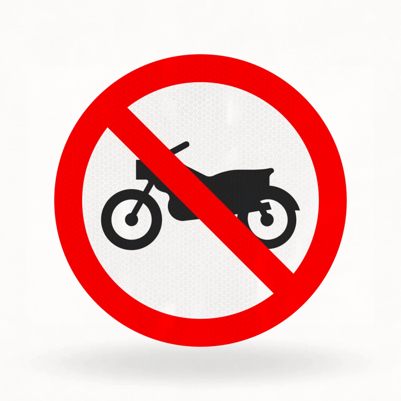 Placa de Trânsito Refletiva – Proibido Trânsito de Motocicletas, Motonetas e Ciclomotores (R-37)