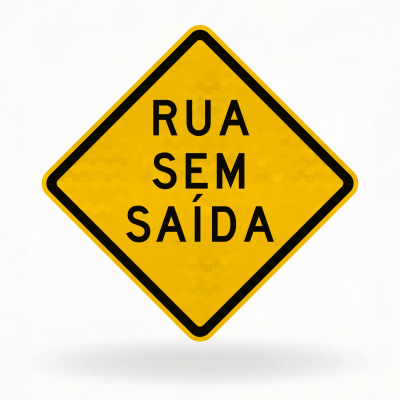 Placa de Trânsito Refletiva – Rua sem Saída (A-45)