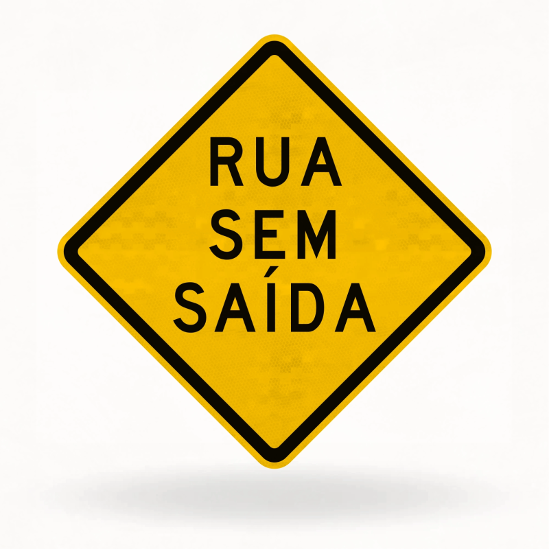 Placa de Trânsito Refletiva – Rua sem Saída (A-45)