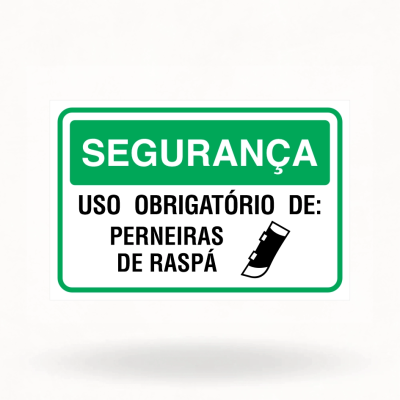 Placas Segurança – Uso Obrigatório de Perneiras de Raspá